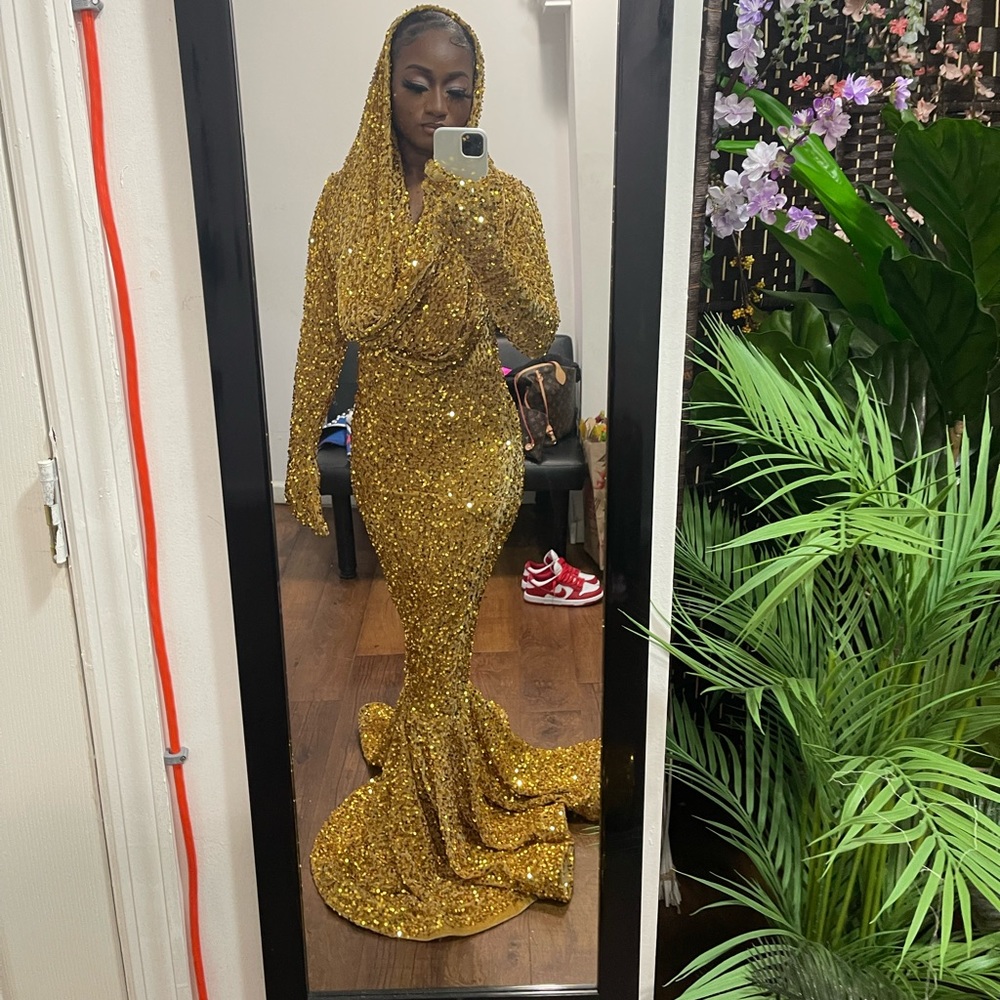 Gold sequence dress